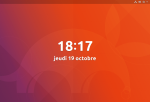 L'écran de verrouillage par défaut d'Ubuntu