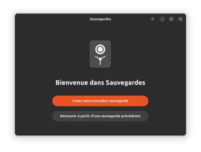 Écran de bienvenue